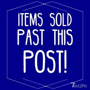 All items sold past this post